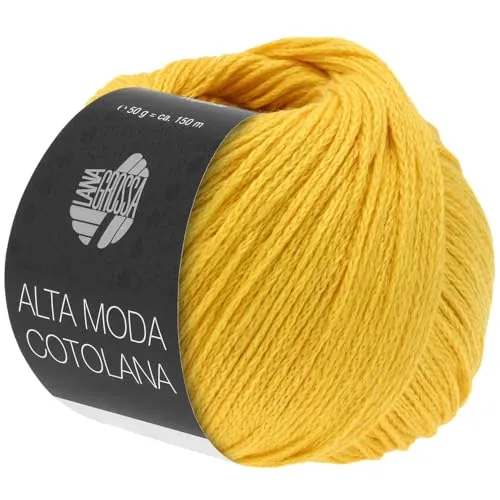 LANA GROSSA Alta Moda Cotolana | Edles Kettengarn aus 45% Schurwolle (Merino superwash), 45% Pima Baumwolle & 10% Polyamid| 50g Wolle zum Stricken & Häkeln | 150m Garn FB 1