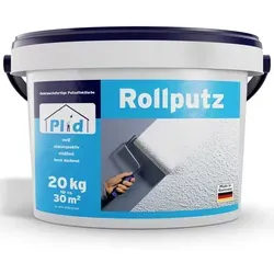 Plid® Rollputz innen & aussen fein Weiß matt [20kg] - Farben - Atmungsaktiver Rollputz mit hoher Deckkraft, ideal für Innenräume und außen, leicht verarbeitbar und strukturierbar.