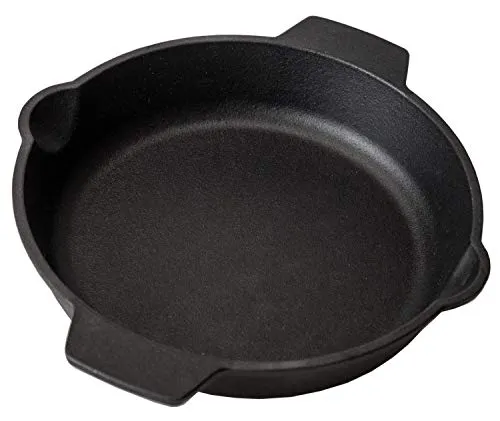 Grillfürst Gusseisenpfanne Ø 25 cm mit Zwei Henkel-Griffen - Pfannen – Hochwertige, hitzebeständige Gusseisenpfanne für Gasgrill, Herd und Feuer, ideal für perfektes Steak und Gemüse. Ready to use dank sprühemaillierter Oberfläche.