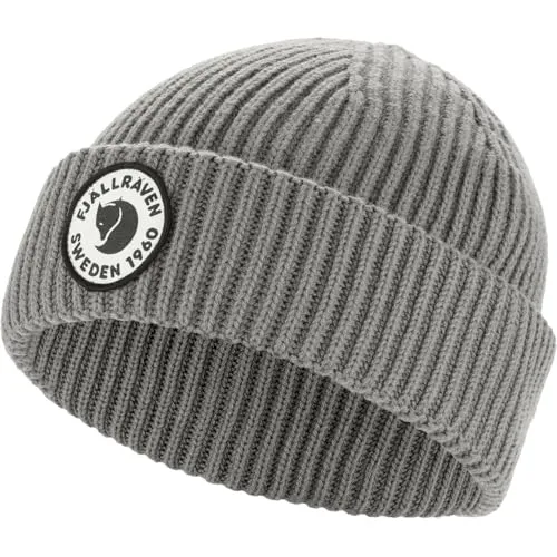 Fjällräven 1960 Lite Logo Mütze – grau, ONE SIZE - Mützen & Beanies – Leichte Strickmütze aus recyceltem Material, perfekt für Alltag und Outdoor-Aktivitäten.