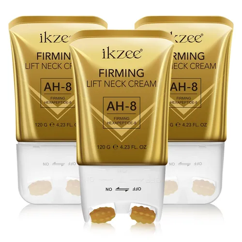 Halscreme AH-8 Neck Lift Creme Roller - 3x 120g - Halscreme mit innovativem Peptid-Komplex für eine sichtbar straffere Halspartie. Die cremige Textur zieht schnell ein und sorgt für ein angenehm gepflegtes Hautgefühl. Ideal für tägliche Pflege und Entspannung.