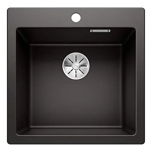 BLANCO PLEON 5 Silgranit PuraDur schwarz O.AF - Edelstahl-Einbauspüle, langlebig und pflegeleicht, ideal für modernes Kochen und stilvolle Küchen