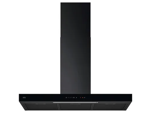 AEG NDB6791HB Wandhaube 90 cm Schwarz - Dunstabzugshaube mit 90 cm Breite und automatischer Steuerung. Hohe Luftleistung von bis zu 730 m³/h, ideal für effiziente Luftreinigung in deiner Küche.