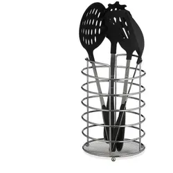 Relaxdays XL Küchenutensilienhalter Metall Silber
