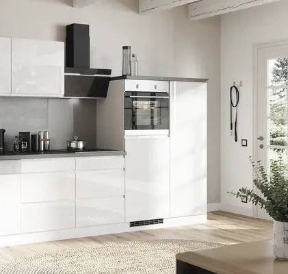 Held Möbel Vorratsschrank Kiel BxTxH 60 x 60 x 166 cm weiß hochglanz zerlegt 492.6340