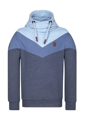 Herren Kapuzenpullover Naketano Kifferboarder Hoodie, Indigo Blue Melange, Gr. XXL