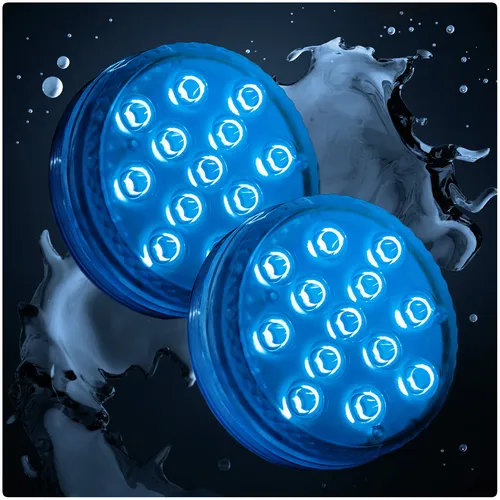 PRECORN 2x Poolbeleuchtung LED Unterwasser Licht inkl Fernbedienung Pool Licht