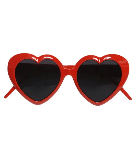 W WIDMANN MILANO Party Fashion 6634L - Herzbrille in Rot, auffälliges Partyaccessoire für 50er Jahre Mottopartys und Karneval