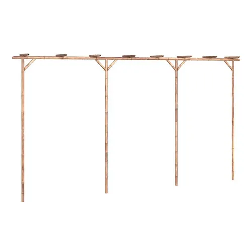 furnicato Bambus Pergola 385 x 40 x 205 cm – Witterungsbeständig und Stabil - Stilvolle Bambus Pergola für deinen Garten. Diese langlebige und witterungsbeständige Konstruktion bietet vielseitige Gestaltungsmöglichkeiten und schafft eine einladende Atmosphäre für deinen Außenbereich.