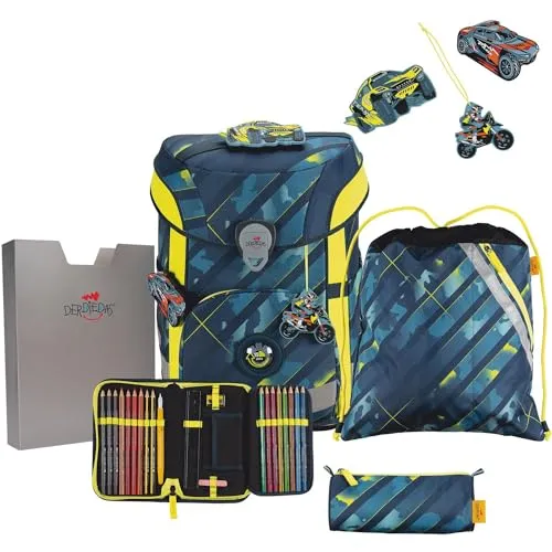 DER DIE DAS ErgoFlex Easy Speed Challenge Schulranzen - Schulranzen mit leichtem Design und viel Stauraum. Ergonomische Polsterung und reflektierende Flächen sorgen für Komfort und Sicherheit auf dem Schulweg.