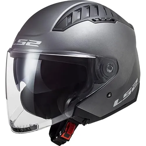 LS2 Jet-Motorradhelm COPTER II SOLID Matt Titanium, XL - Motorradhelm mit modernem Design und großem Panoramasichtfeld, ideal für Stadtfahrten und Touren, ausgestattet mit integriertem Sonnenvisier und fortschrittlichem Belüftungssystem.