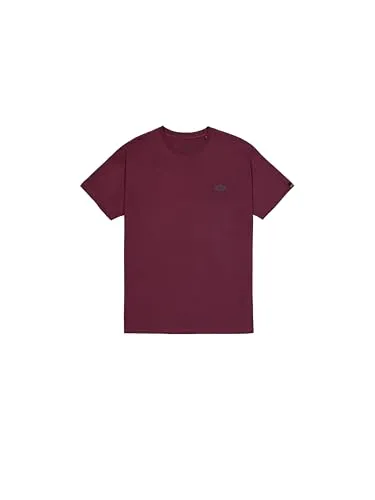 ALPHA INDUSTRIES Backprint T-Shirt Herren - Herren-Shirts mit großem Rückenprint und weicher Baumwolle für idealen Tragekomfort. Perfekt für warme Tage oder Sport, in trendigem dark cherry.