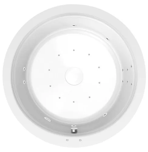 OBLO HYDRO-AIR Whirlpool Badewanne 165x48cm in Weiß - Genießen Sie entspannende Momente mit 12 einstellbaren Massagedüsen, einer leistungsstarken Pumpe und einfacher Installation. Ideal für Ihr Badezimmer, sorgt für Komfort und Stil.