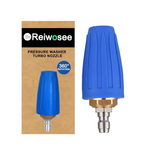 Drehbare Turbo Düse Universal Für Wasser Hochdruckreiniger, 4000 Psi, Kaliber 1.156 mm,1/4 Quick Connect Rotating Turbo Hochdruckreiniger Pistole Düse Zubehör, Verwendung Für Turbowasher (Blau)