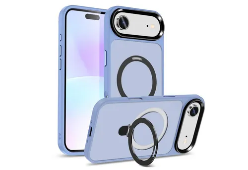 CoolGadget Handyhülle Hybrid Luxury Handy Case für iPhone Air 6,5 Zoll, Hülle Massiv Metallring aufklappbar Schutzhülle für Magsafe Zubehör