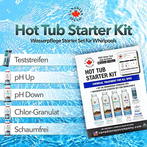 Wasserpflegeset - Mit er Online-App - Sonstiges Poolzubehör, 5-teiliges Set für die einfache Pflege Ihres Whirlpools, ideal für Anfänger mit App-Unterstützung und klaren Anleitungen.