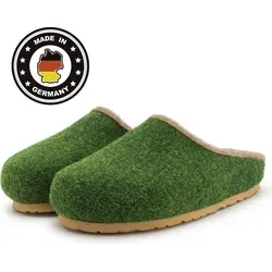 Pantoffelmann Filzclogs olive 41 - Herren-Hausschuhe aus regionalem Wollfilz, atmungsaktiv und bequem für optimale Fußgesundheit. Hochwertige Verarbeitung - Made in Germany.