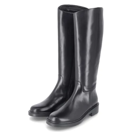 Högl Leder-Stiefel Schwarz - Größe 37 - Elegante Kalbsleder-Stiefel mit robustem Reißverschluss und rutschhemmender Sohle für sicheren Halt und Komfort im Alltag.