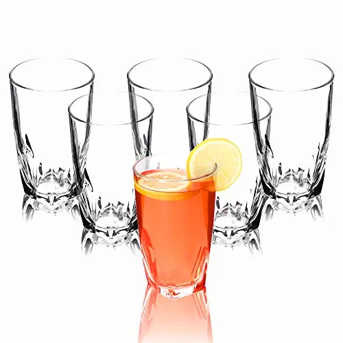 KADAX Trinkgläser 440ml, 6 Stück, Wassergläser, Cocktailgläser aus Glas, Saftgläser, Getränkegläser für Saft, Wasser & Cocktails, Gläser Set, Trinkglas
