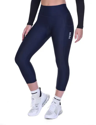 TCA Funktionsleggings Damen Radleggings mit hoher Taille - Dunkelblau - Leggings für Damen, atmungsaktiv und mit UPF 50+ Schutz, ideal für Radfahren und Outdoor-Aktivitäten.