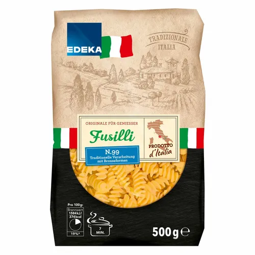Edeka Fusilli N.99 Nudeln aus Hartweizengrieß (500g Beutel)