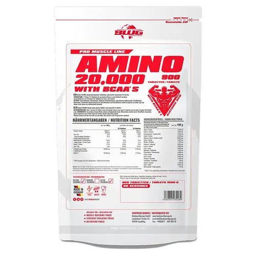 BWG Amino 20.000 -900 Tabletten im Zipp Beutel 23,06 EUR/kg