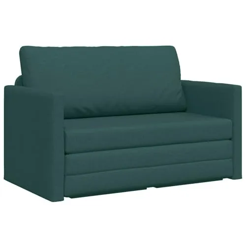 vidaXL Bodensofa Bett 2 In 1 Dunkelgrün - Sofas & Couches – vielseitiges, umwandelbares Design im modernen Look, ideal für kleine Räume und bietet Platz für bis zu drei Personen.