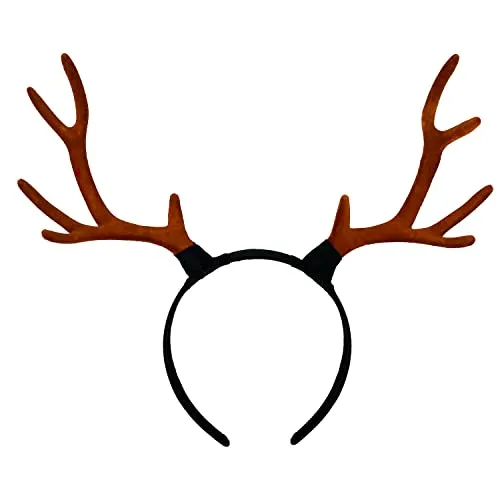 Oblique Unique® Haarreifen Rentier Hirsch Reh Geweih Haarreif in Braun Kopfschmuck Accessoire für Weihnachten Fasching Karneval