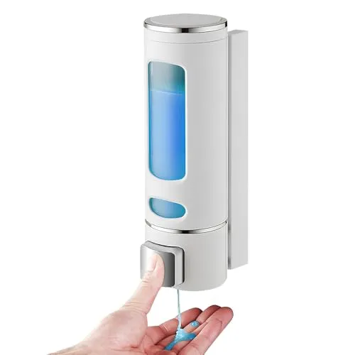 VGECEE Seifenspender Wand 400ML Handseifenspender Wandmontage | Druckseifenspender Pumpspender Shampoo Duschgel Spender Manueller Schaum Seifenspender Soap Dispenser Bathroom