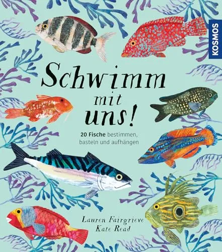 Schwimm mit uns!: 20 Fische bestimmen, basteln und aufhängen - ein hochwertiges Pappbilderbuch mit informativem Sachwissen und wunderschönen 3D-Modellen zum Herausnehmen und Aufhängen