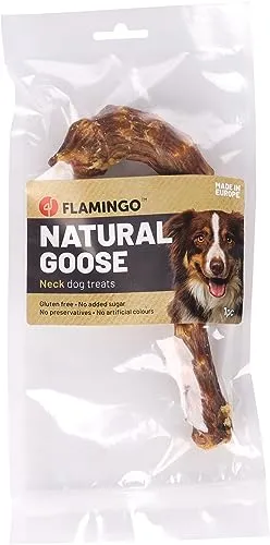 Flamingo Leckerli Hund – Natur Gänsehals – 50g – glutenfrei – naturbelassen – leicht verdaulich