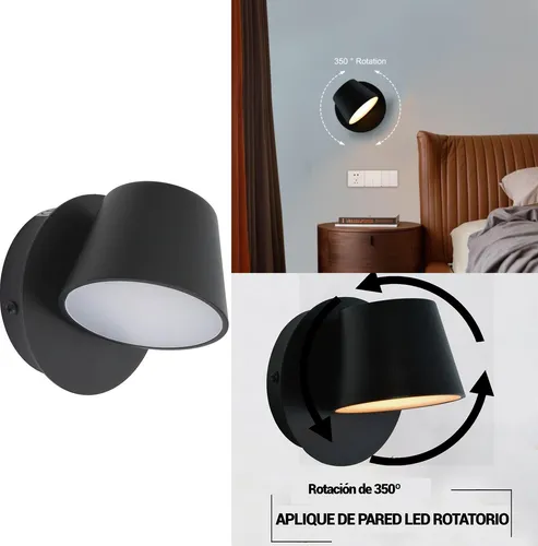 LED-Wandleuchte mit verstellbarem Strahler, 6 W, 2700 K warmes Leselicht aus schwarzem Aluminium, modernes nordisches Design