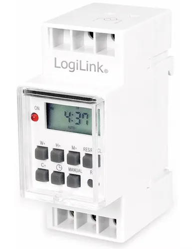 LOGILINK Digitale Wochenzeitschaltuhr ET0010 - Sonstige Elektroinstallationsartikel, ideal zur zeitlichen Steuerung von Elektroinstallationen mit 24 Stunden Programmierung und Hutschienenmontage für einfache Installation.