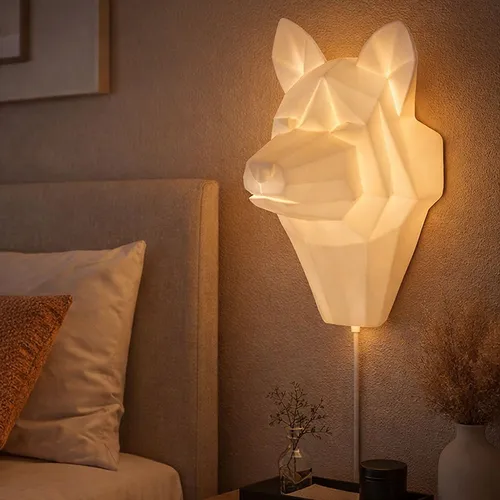 Kinderzimmerleuchte Wandleuchte Hund Porzellan 30 cm - Wandleuchte im modernen Hundedesign aus Porzellan, ideal für Kinderzimmer und Wohnzimmer. Mit praktischem Schalter im Kabel, Höhe 30 cm, sorgt sie für gemütliches Licht in jedem Raum.