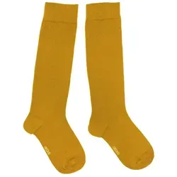 WERI SPEZIALS Strumpfhersteller GmbH Kniestrümpfe Damen Kniestrümpfe >>Einfarbig: Natur<< weiche Baumwolle gelb 39-42