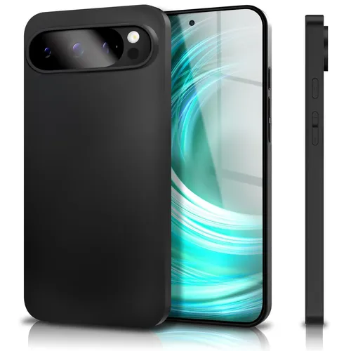 NALIA Matte Silikonhülle Google Pixel 9 Pro Case schwarz slim Kameraschutz
