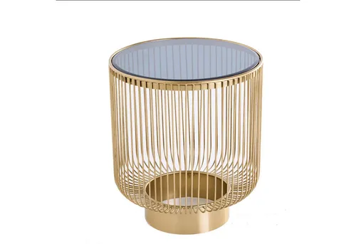 riess-ambiente Beistelltisch VARIATION Ø50cm - Elegantes Design in Gold und Schwarz - Ablagetisch mit runder Glasplatte und stabilem Metallgestell. Handmade und pflegeleicht, ideal für stilvolle Wohnzimmerakzente.