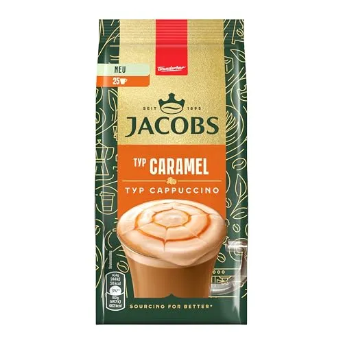 Jacobs Typ Cappuccino Caramel, Getränkepulver mit löslichem Bohnenkaffee, Instant Kaffee, für 25 Getränke, 360 g