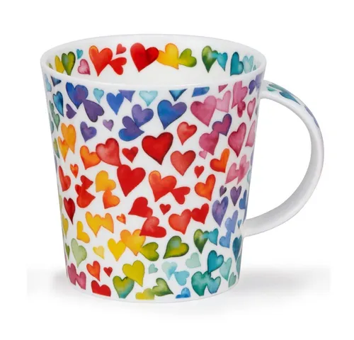 Dunoon Tasse Lots of Love Lomond 0,3 l - Kaffeetasse aus feinem Bone China, handgefertigt in England, spülmaschinenfest und mikrowellengeeignet, ideal für stilvolle Kaffeepausen.