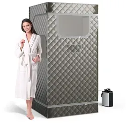 COSTWAY Tragbare Dampfsauna für Zuhause - Sauna für 1 Person mit 3-Liter-Dampfgenerator, 9 Temperaturstufen und Vernebelungsfunktion für verbesserte Hautpflege. Ideal für Stressabbau und Entspannung.