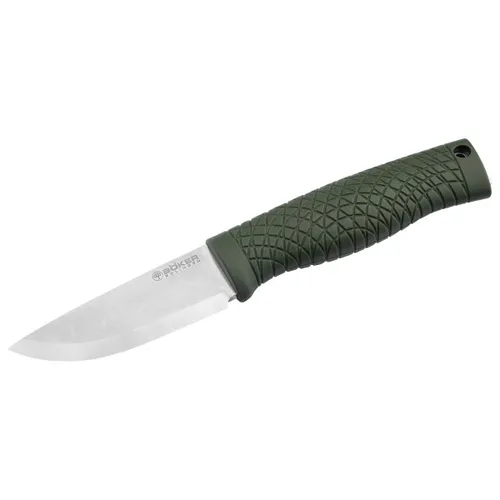 Böker SOLINGEN® Bronco Green Scandi - Survival Bushcraft Messer - Gürtelmesser mit 8,9 cm CPM-3V Droppoint Klinge, handgefertigt in Deutschland, ideal für raue Einsätze und Outdoor-Abenteuer, inkl. Kydex-Scheide und Geschenk-Box.