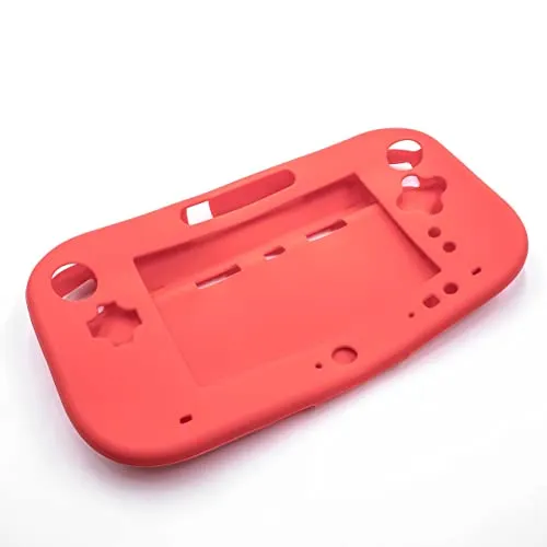 vhbw Hülle Case kompatibel mit Nintendo Wii U Gamepad Spielkonsole, Controller - Silikon, Rot
