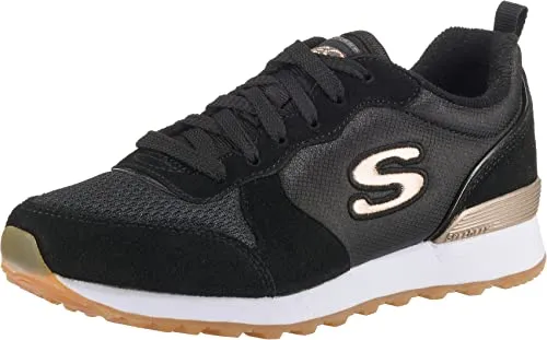 Skechers Damen Retros Og 85 Sneaker in Schwarz mit Roségold-Akzenten - Damen-Sneaker aus hochwertigem Suede und Nylon Mesh für ultimativen Komfort und stylischen Look.