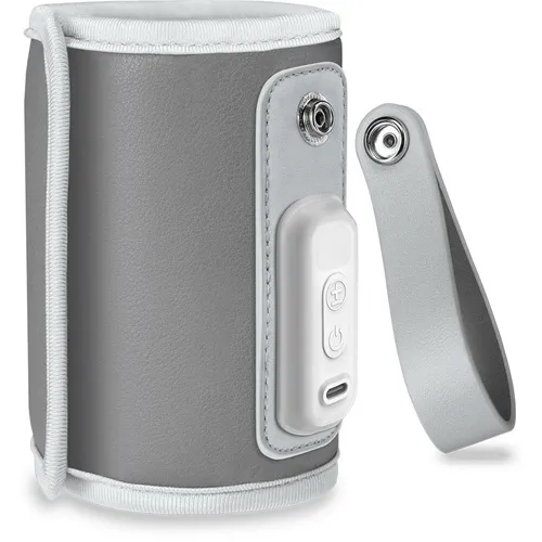Overmax Babyflaschenwärmer THERMUP GO GREY SILVER - Babyflaschenwärmer, hält Getränke bis zu 24 Stunden warm – ideal für unterwegs und sorgt für stets optimale Trinktemperatur.