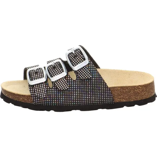 Superfit Fussbettpantoffel schwarz (0010) 26 - Kinder Pantoffeln mit orthopädischem Tieffußbett aus nachhaltigem Naturkork für optimalen Komfort und Halt. Ideal für Freizeit und Camping, in modischem Design und gefertigt in Europa.