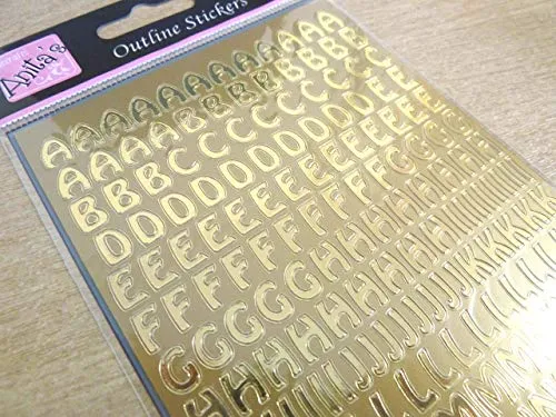 Klein Glänzend Gold Klebend Sebstklebend Buchstaben, Alphabet A-Z, Etiketten Aufkleber Zum Basteln