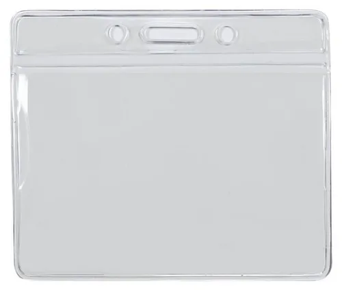 Kranholdt Schlüsselanhänger Ausweishülle 86 mm x 54 mm, aus PVC (10-tlg), für Namenschilder, horizontal tragbar, Langloch, zwei Rundlöchern