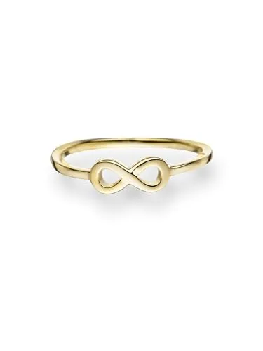 Glanzstücke München Silberring Infinity in Gelbgold - Eleganter Infinity-Ring aus 925 Sterling Silber, ideal als Freundschafts- oder Vorsteckring. Veredelt mit Gelbgold für zeitlosen Glanz. Perfekt im Lagenlook mit anderen Ringen!