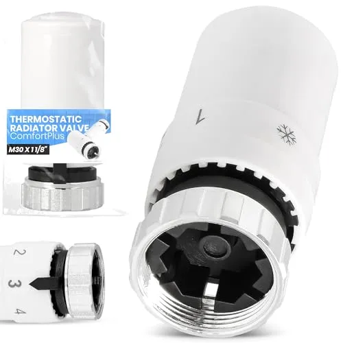 Thermostatisches Heizkörperventil Kopf Ersatz TRV ComfortPlus M30 x 1,5 Heizungssysteme Komfortable Temperaturregelung Heizkörper Thermostatkopf