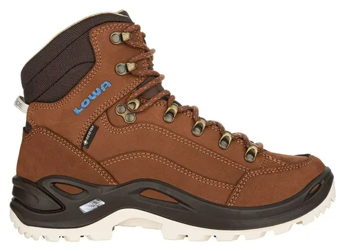 Lowa Renegade Mid GTX Damen Wanderschuhe – mahagonibraun/navy, Größe 39,5 (US 8) - Wanderschuhe für Damen, wasserdicht und aus hochwertigem Nubukleder, ideal für vielseitige Outdoor-Aktivitäten und herausragenden Gehkomfort.